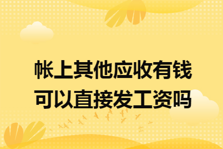 帐上其他应收有钱可以直接发工资吗