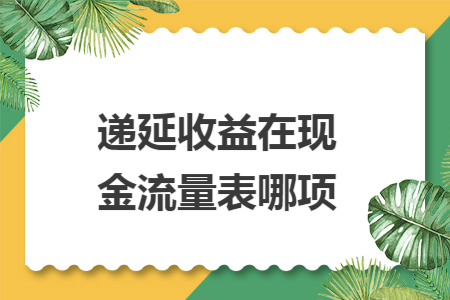 递延收益在现金流量表哪项