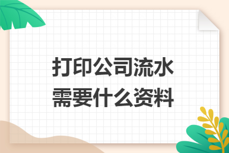 打印公司流水需要什么资料