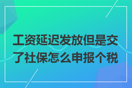 工资延迟发放但是交了社保怎么申报个税