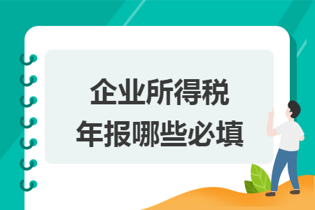 企业所得税年报哪些必填