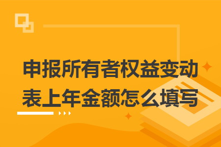 申报所有者权益变动表上年金额怎么填写