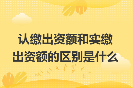 认缴出资额和实缴出资额的区别是什么