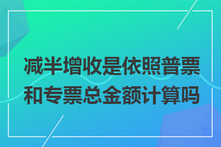 减半增收是依照普票和专票总金额计算吗