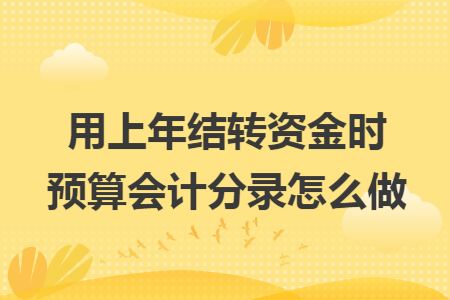 用上年结转资金时预算会计分录怎么做