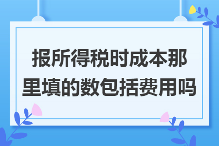 报所得税时成本那里填的数包括费用吗