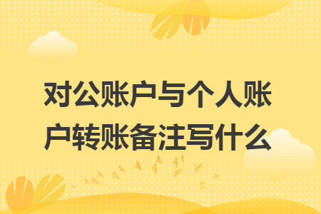 对公账户与个人账户转账备注写什么