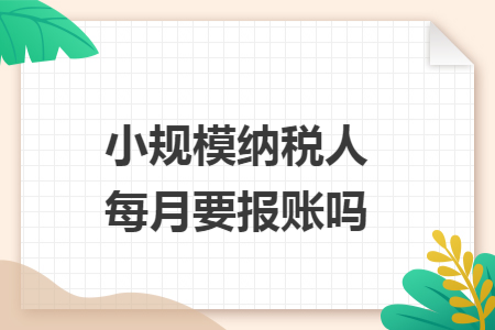 小规模纳税人每月要报账吗