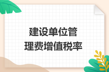 建设单位管理费增值税率