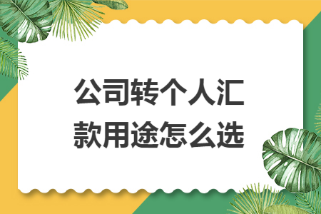 公司转个人汇款用途怎么选