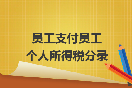 员工支付员工个人所得税分录