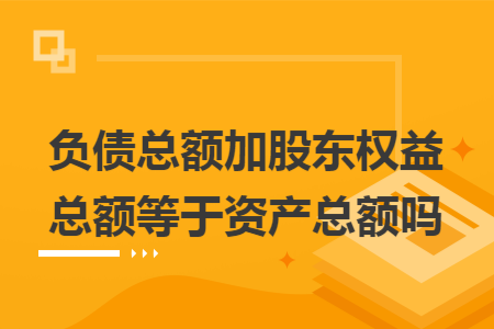 负债总额加股东权益总额等于资产总额吗
