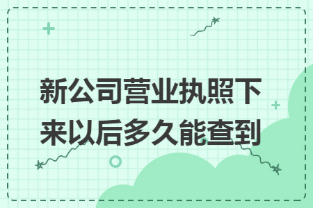 新公司营业执照下来以后多久能查到