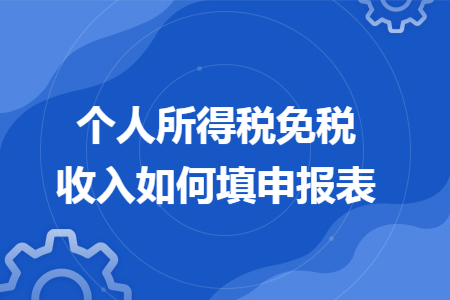 个人所得税免税收入如何填申报表