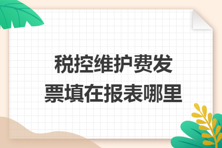 税控维护费发票填在报表哪里