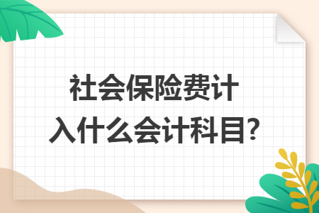 社会保险费计入什么会计科目?