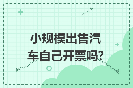 小规模出售汽车自己开票吗?