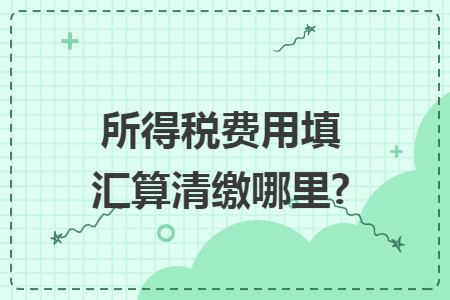 所得税费用填汇算清缴哪里?