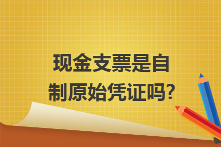现金支票是自制原始凭证吗?