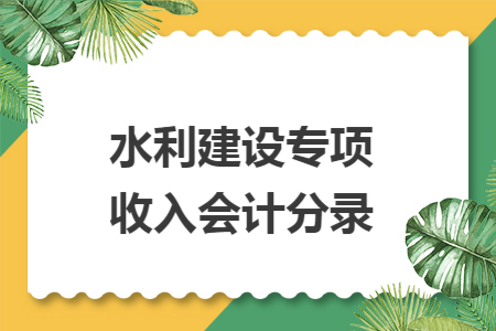 水利建设专项收入会计分录