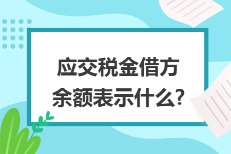 应交税金借方余额表示什么?