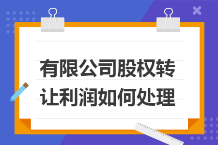 有限公司股权转让利润如何处理