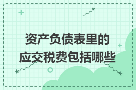 资产负债表里的应交税费包括哪些
