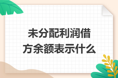 未分配利润借方余额表示什么