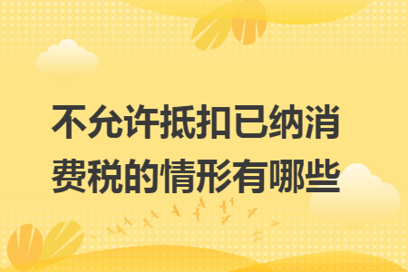 不允许抵扣已纳消费税的情形有哪些