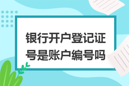 银行开户登记证号是账户编号吗