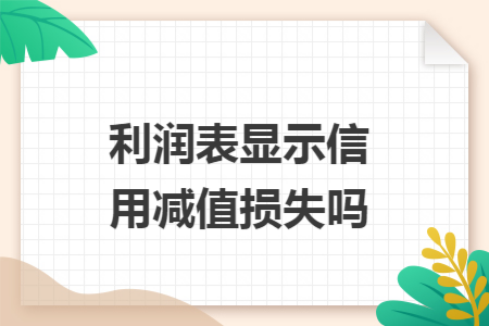 利润表显示信用减值损失吗
