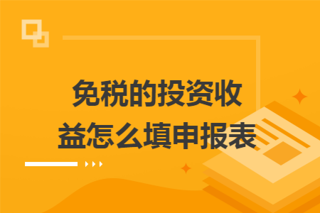 免税的投资收益怎么填申报表
