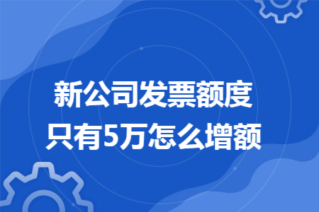 新公司发票额度只有5万怎么增额 新公司发票额度只有5万怎么增额