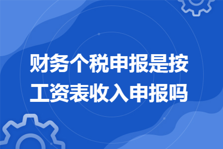财务个税申报是按工资表收入申报吗