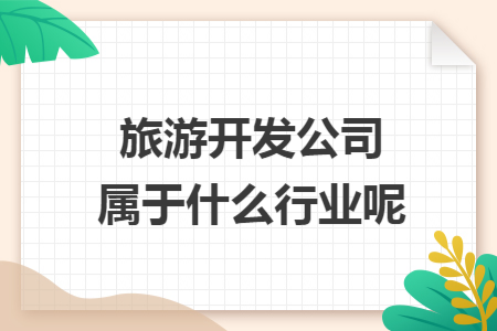 旅游开发公司属于什么行业呢