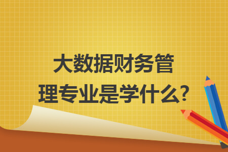 大数据财务管理专业是学什么?