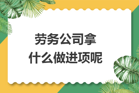 劳务公司拿什么做进项呢