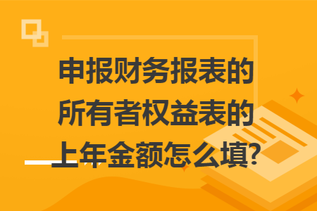 申报财务报表的所有者权益表的上年金额怎么填?