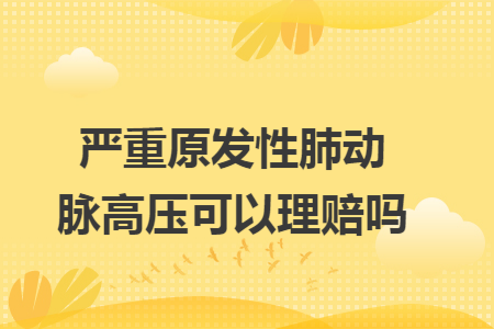 严重原发性肺动脉高压可以理赔吗