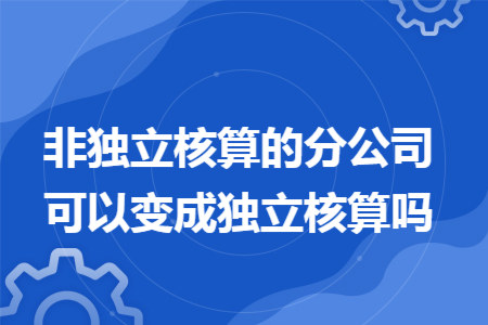 非独立核算的分公司可以变成独立核算吗