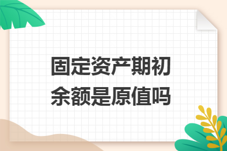 固定资产期初余额是原值吗