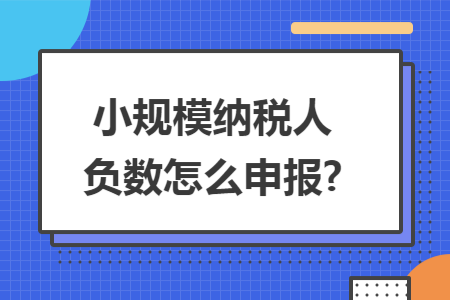 小规模纳税人负数怎么申报?