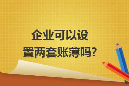 企业可以设置两套账薄吗?