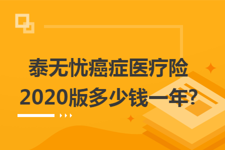 泰无忧癌症医疗险2020版多少钱一年?