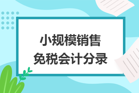 小规模销售免税会计分录