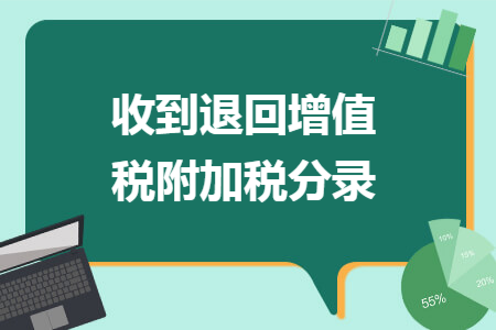 收到退回增值税附加税分录