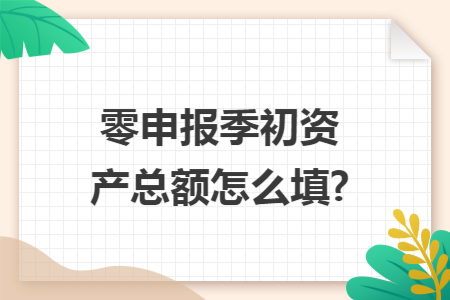 零申报季初资产总额怎么填?