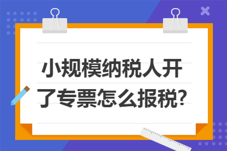 小规模纳税人开了专票怎么报税?