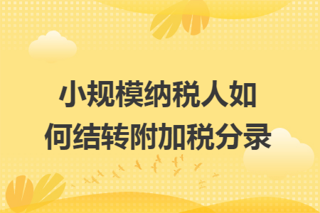 小规模纳税人如何结转附加税分录