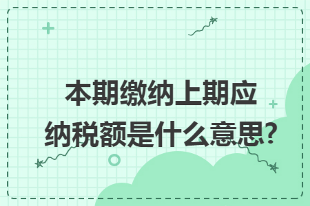 本期缴纳上期应纳税额是什么意思?